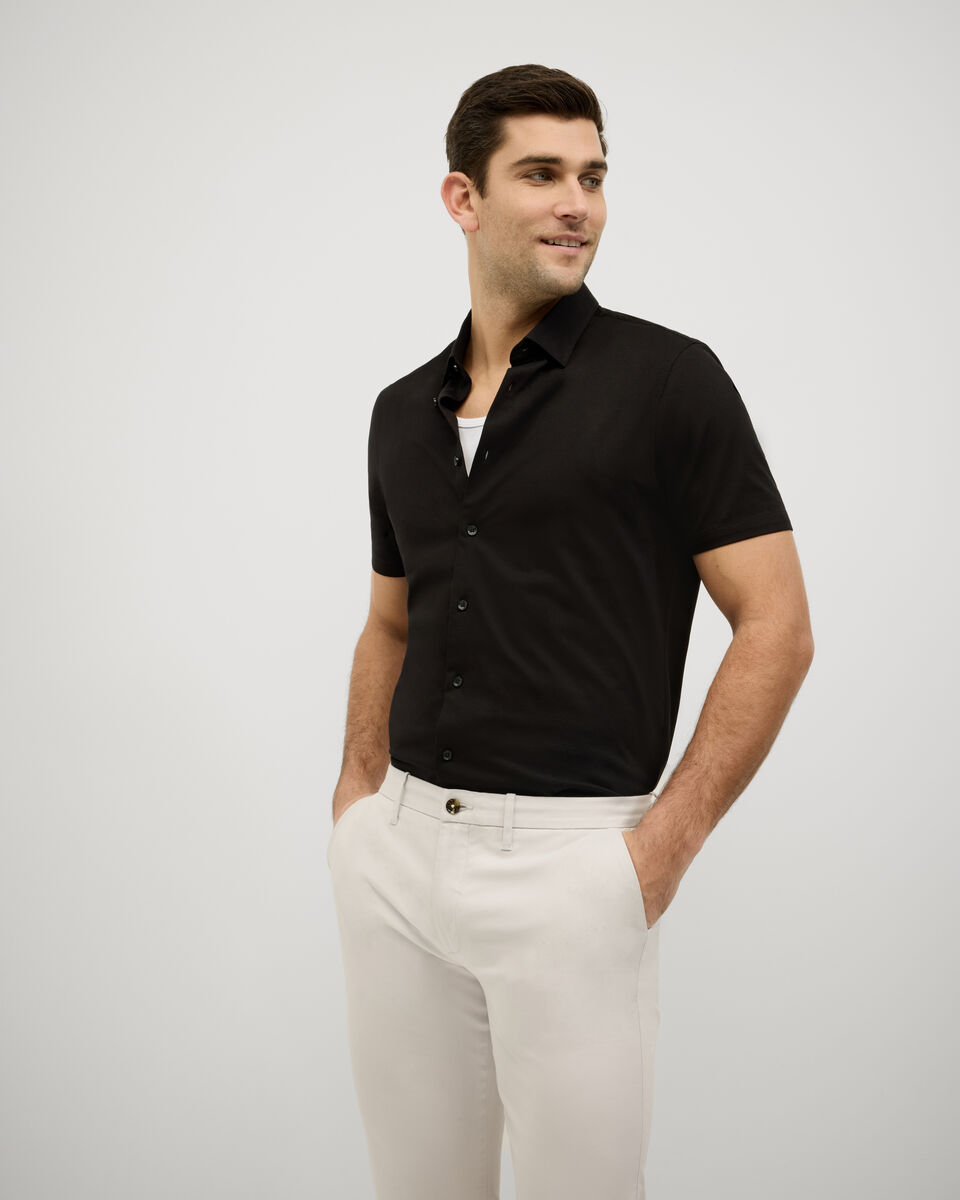 Travel Performance Short Sleeve Shirt, Black, hi-res